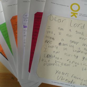 Letters on Children's Republic of Shoreditch stationery