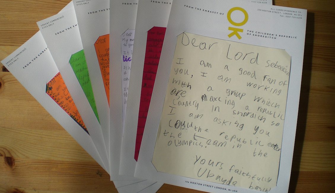Letters on Children's Republic of Shoreditch stationery