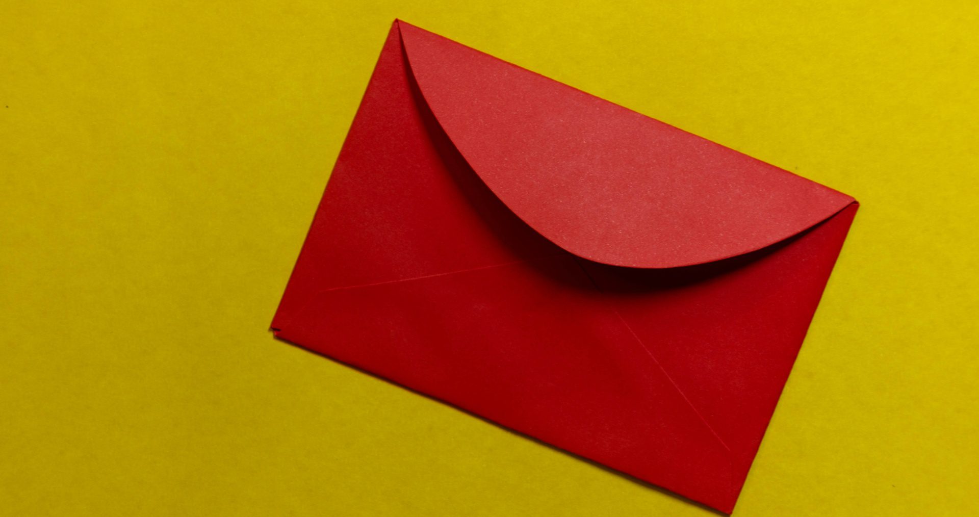 A red envelope on a yellow background